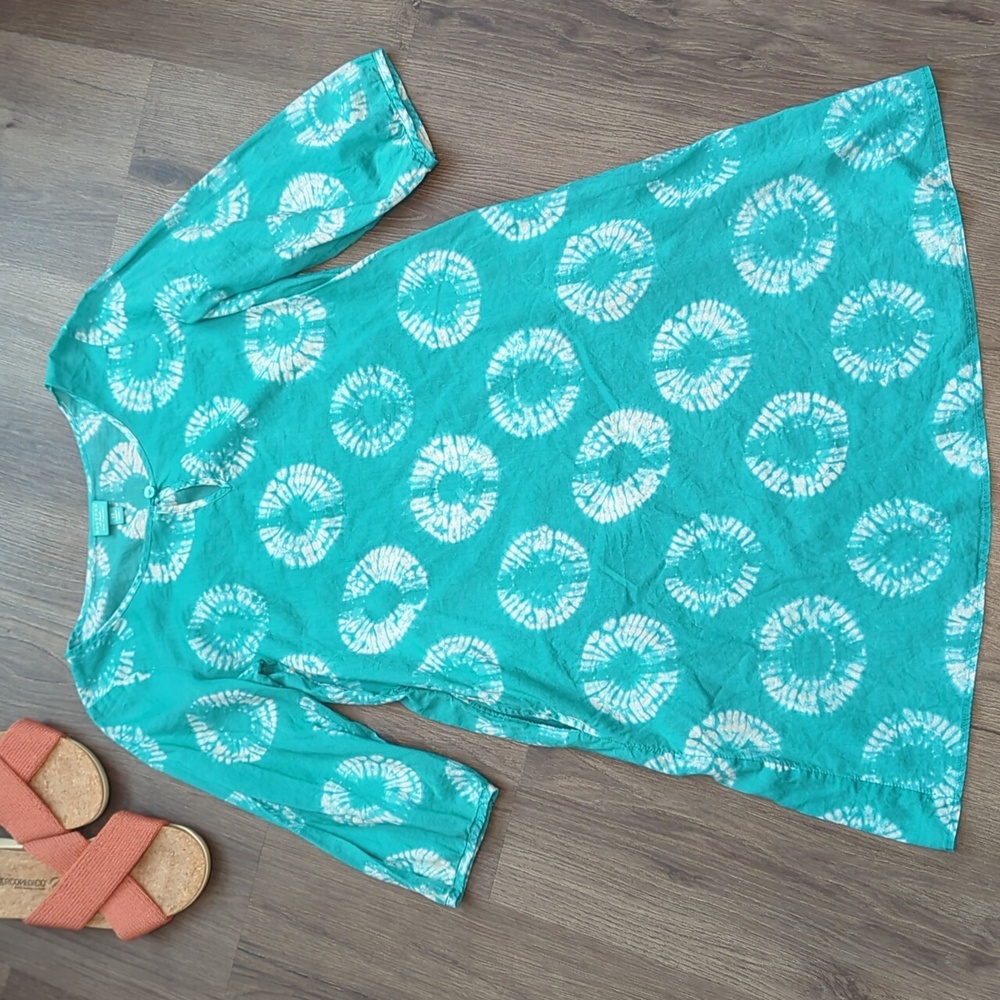 Calypso St. Barth Teal Tie-Dye Dress/ Cover-up - XS